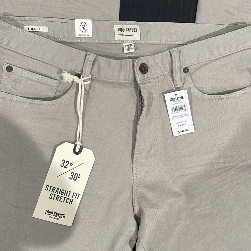 Todd Snyder straight garment dyed 5 pocket twill in manor gray - Picture 3 of 7